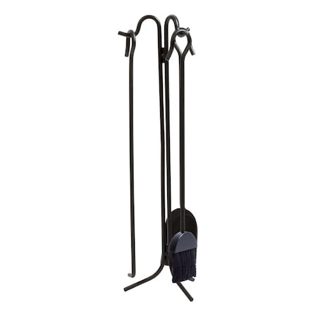 Open Hearth Panacea Open Hearth Black Matte Steel Fireplace Tool Set 15046